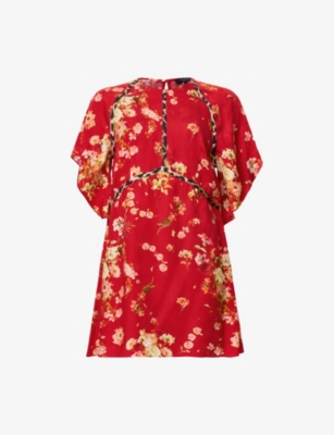 ALLSAINTS: Xena Floral-Print Lyocell Mini Dress