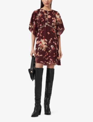 ALLSAINTS: Xena Floral-Print Lyocell Mini Dress
