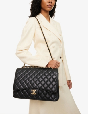 RESELFRIDGES: Pre-Loved Chanel Classic Double Flap Leather Shoulder Bag