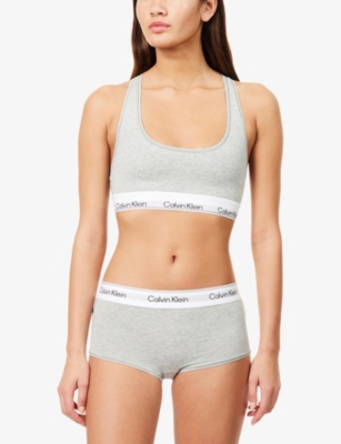 CALVIN KLEIN: Icon Branded Cotton and Modal-Blend Bralette