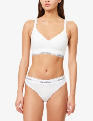 CALVIN KLEIN: Icon Lift Branded Cotton and Modal-Blend Bra