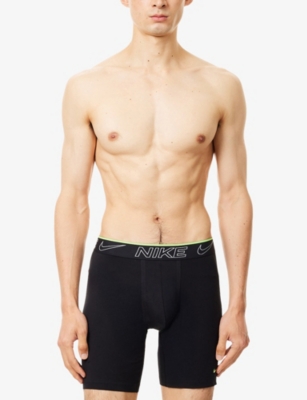 NIKE: Elite Pack of Two Stretch-Cotton Long Boxer Briefs