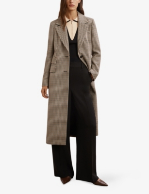 REISS: Karina Checked Wool-Blend Coat