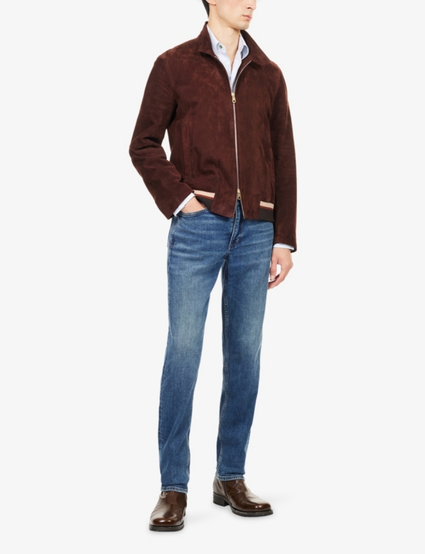 Fit 2 Authentic Tapered-Leg Stretch-Denim Jeans