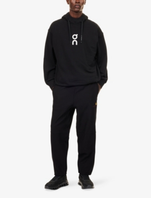 On Mens Black Perform All Day Logo-printed Cott-jersey Hoody Xxl In Black