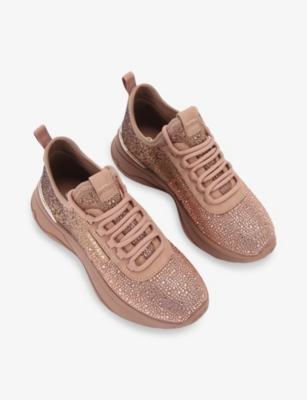 CARVELA: Swift Jewel Runner Rhinestone-Embellished Woven Low-Top Trainers