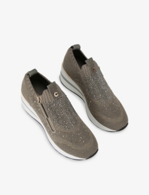 CARVELA: High Rise Zip Knitted Low-Top Trainers