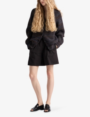 Prada Womens Black Reversible Cotton Shorts Xs In Black