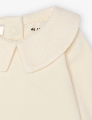 H&M ADORABLES: Alexander Peter-Pan Collar Cotton-Jersey Bodysuit