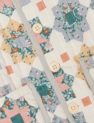 H&m Adorables Patchwork-print Quilted Jacket 4-36 Months White Dusty Light In White