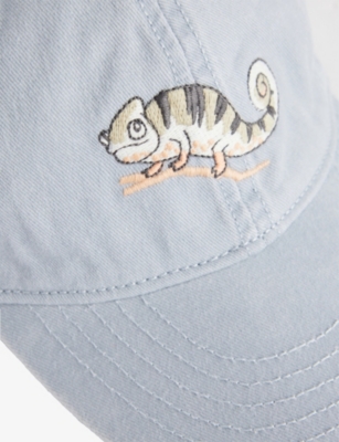 H&m Adorables Blue Dusty Light Embroidered Cotton-twill Denim Baseball Cap 1.5-10 In Blue