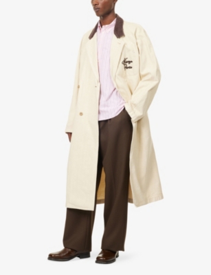KENZO: Relaxed-Fit Notch-Lapels Cotton Coat