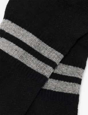 Pantherella Mens Black Spirit Socks Sports-lux Cotton-blend Crew Socks In Black
