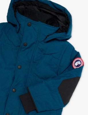 Canada Goose Uard Blue - Bleu Garde Snowy Owl Logo-patch Down Parka Jacket 2 In Blue