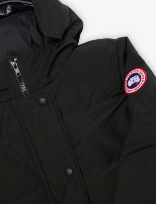 Canada Goose Logo-patch Padded Midi Coat In Black