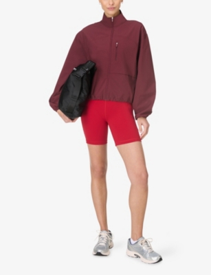 Sweaty Betty Womens Garnet Red Training Funnel-neck Stretch-woven Shell Jacket In Red