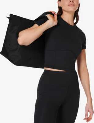 Sweaty Betty Womens Black All Day Cropped Jersey T-shirt Xl In Black