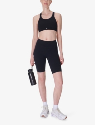 Sweaty Betty Womens Black Power Medium Support Seam-free Sports Bra In Black