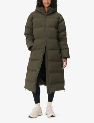 Sweaty Betty Womens Nori Green Nimbus Longline Waterproof Shell-down Puffer Coat In Green