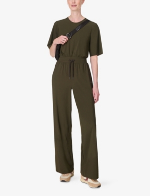 Sweaty Betty Womens Nori Green Explorer Short-sleeve Jersey Jumpsuit Xxs In Multi