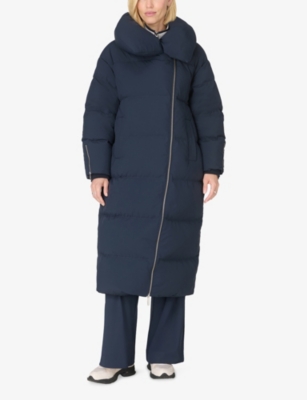 Sweaty Betty Womens French Navy Blue Nimbus Cloud Longline Shell-down Puffer Coat In Blue