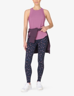 Sweaty Betty Womens Purple Leopard Print Power Workout High-rise Leggings