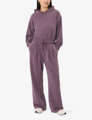 SWEATY BETTY: Sand Wash CloudWeight Cropped Stretch-Jersey Hoody