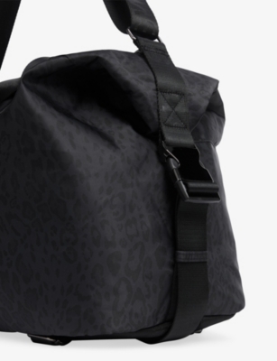 Sweaty Betty Womens Black Leopard Print Strive Woven Gym Bag In Black
