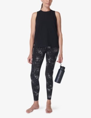 Sweaty Betty Womens Black Soft Flow Studio Jersey Vest Top In Black