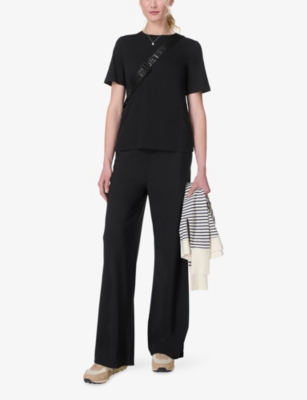 Sweaty Betty Womens Black Essential Crew Neck Cotton-jersey T-shirt Xxs In Black
