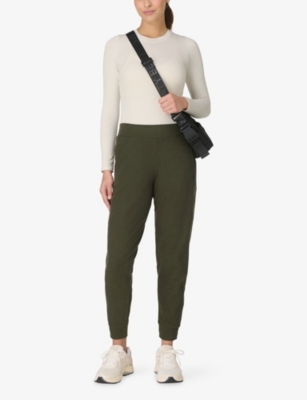 Sweaty Betty Womens Nori Green Luxe Fleece Stretch-cotton Jogging Bottoms Xs In Green