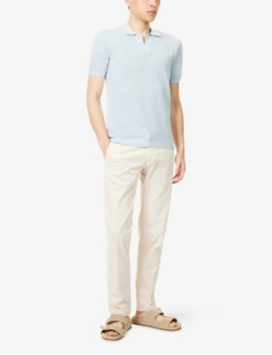 Orlebar Brown Mens Chai Fallon Tailored-fit Stretch-cotton Trousers In White