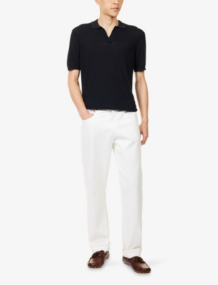 ORLEBAR BROWN: Horton Semi-Sheer Cotton-Silk Blend Knitted Polo Shirt