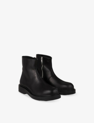 SANDRO: Flat Leather Ankle Boots