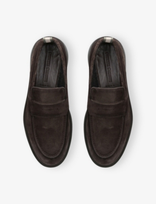 Officine Creative Mens Bones Slip-on Suede Loafers Brown In Brown