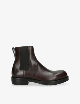 DRIES VAN NOTEN: Round-Toe Leather Chelsea Boots