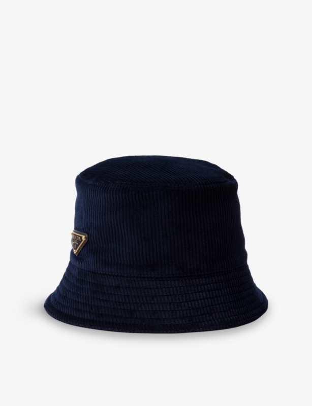 Logo-Plaque Corduroy Bucket Hat