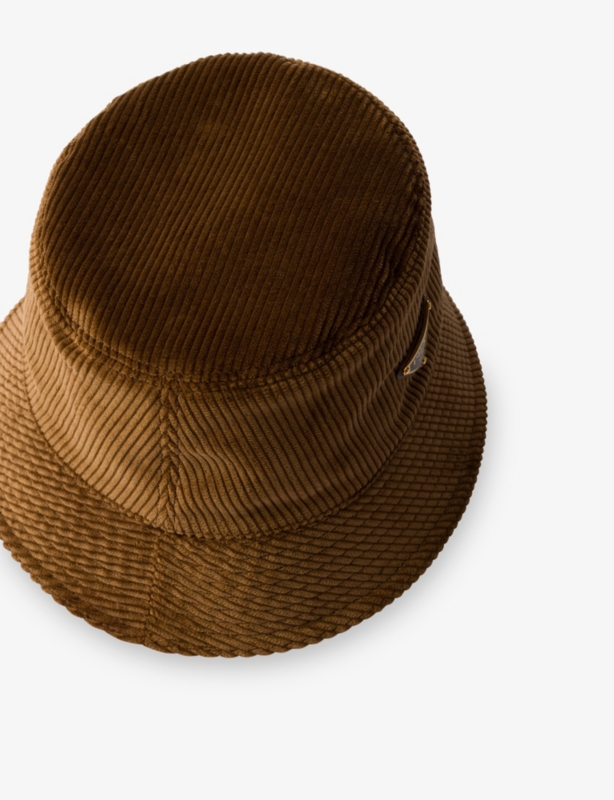 Logo-Plaque Corduroy Bucket Hat