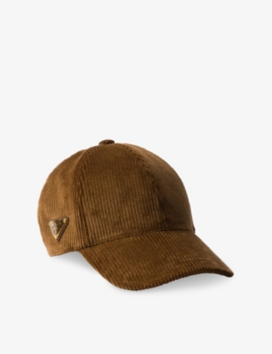 PRADA: Logo-Plaque Corduroy Baseball Cap