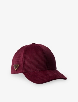 PRADA: Logo-Plaque Corduroy Baseball Cap