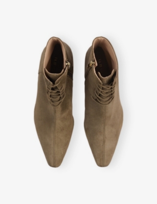 LK BENNETT: Betty Lace-Up Suede Heeled Boots