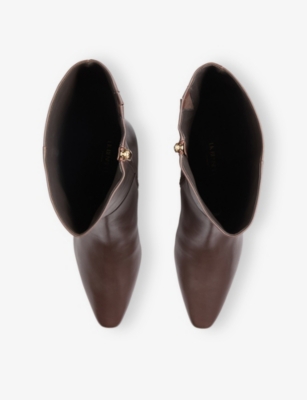 LK BENNETT: Margarite Leather Heeled Knee-High Boots