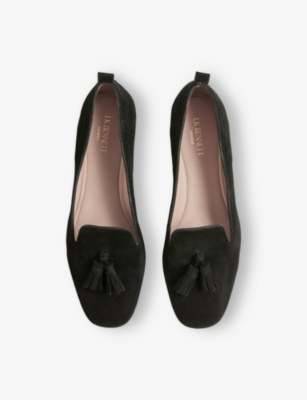 Lk Bennett Womens Bla-black Jessie Suede Moccasins Eur 37 / 4 Uk In Black