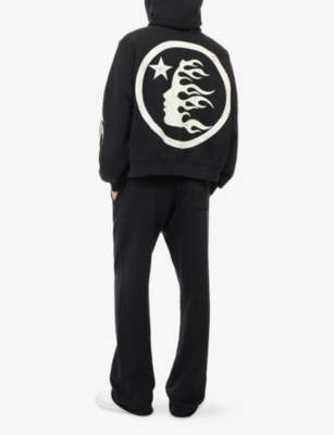 HELLSTAR: Brand-Print Relaxed-Fit Cotton-Jersey Hoodie