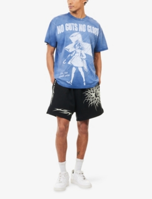 HELLSTAR: Flame Yang Drawstring Cotton-Jersey Shorts