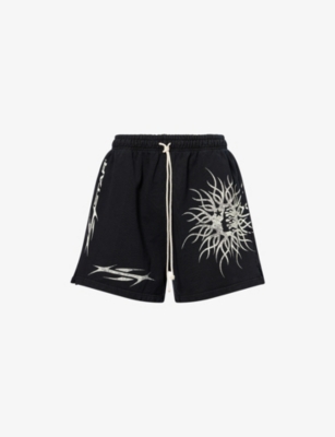 HELLSTAR: Flame Yang Drawstring Cotton-Jersey Shorts
