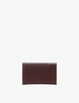 Allsaints Womens Dark Red Harluna Logo-debossed Leather Wallet In Red