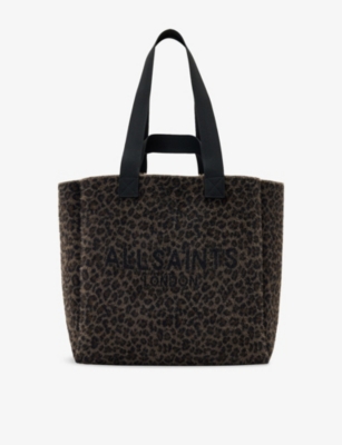 ALLSAINTS: Izzy Leopard Large Woven Tote