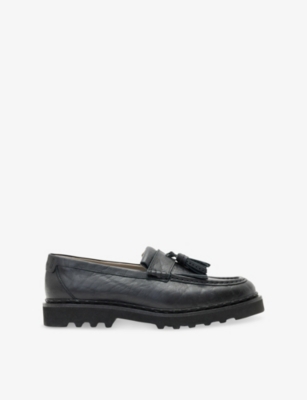 Allsaints Skiff Tassel Loafer In Black