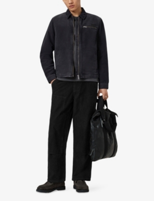 Allsaints Corduroy-trim Rothwell Jacket In Black